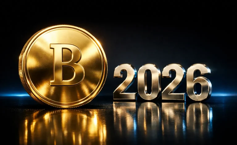 Bitcoin-Münze mit 2026 Jahreszahl symbolisiert aktuelle Krypto-Sportwetten