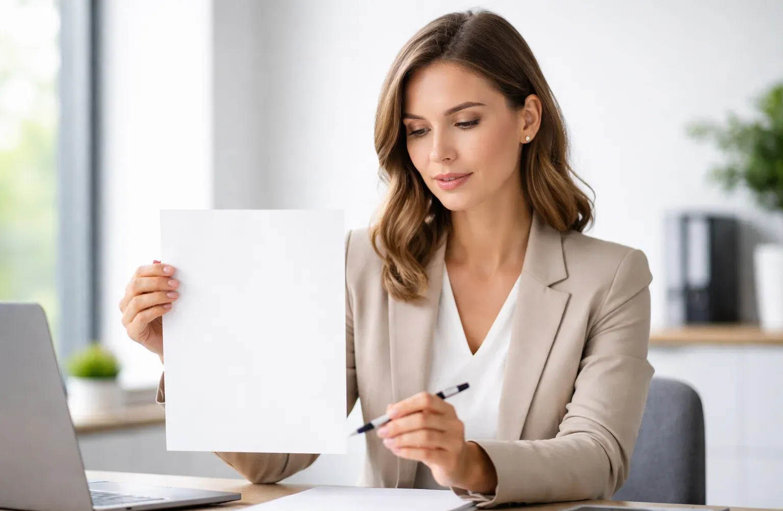 Person prüft sorgfältig eine Checkliste auf Papier