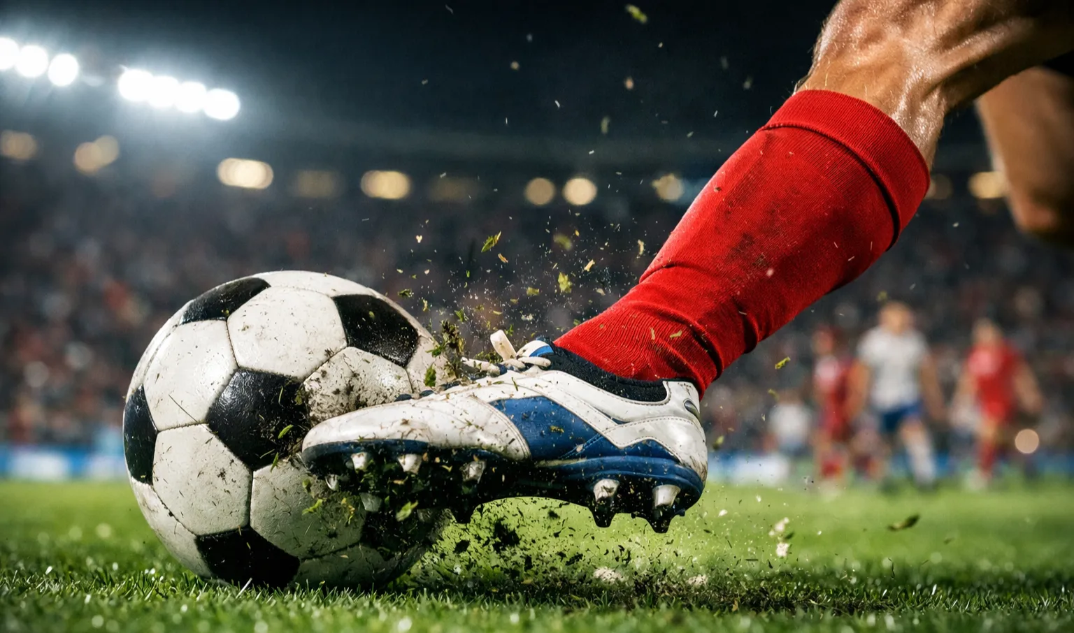 Fußballspiel im Stadion mit Live-Wetten-Atmosphäre