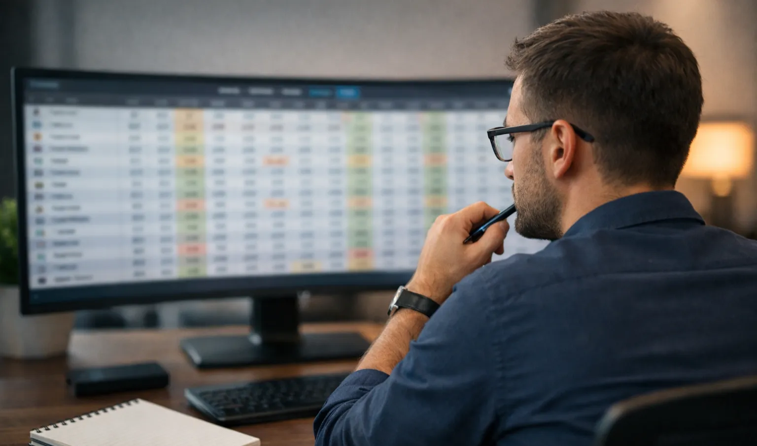 Analyst vergleicht Wettquoten auf dem Bildschirm