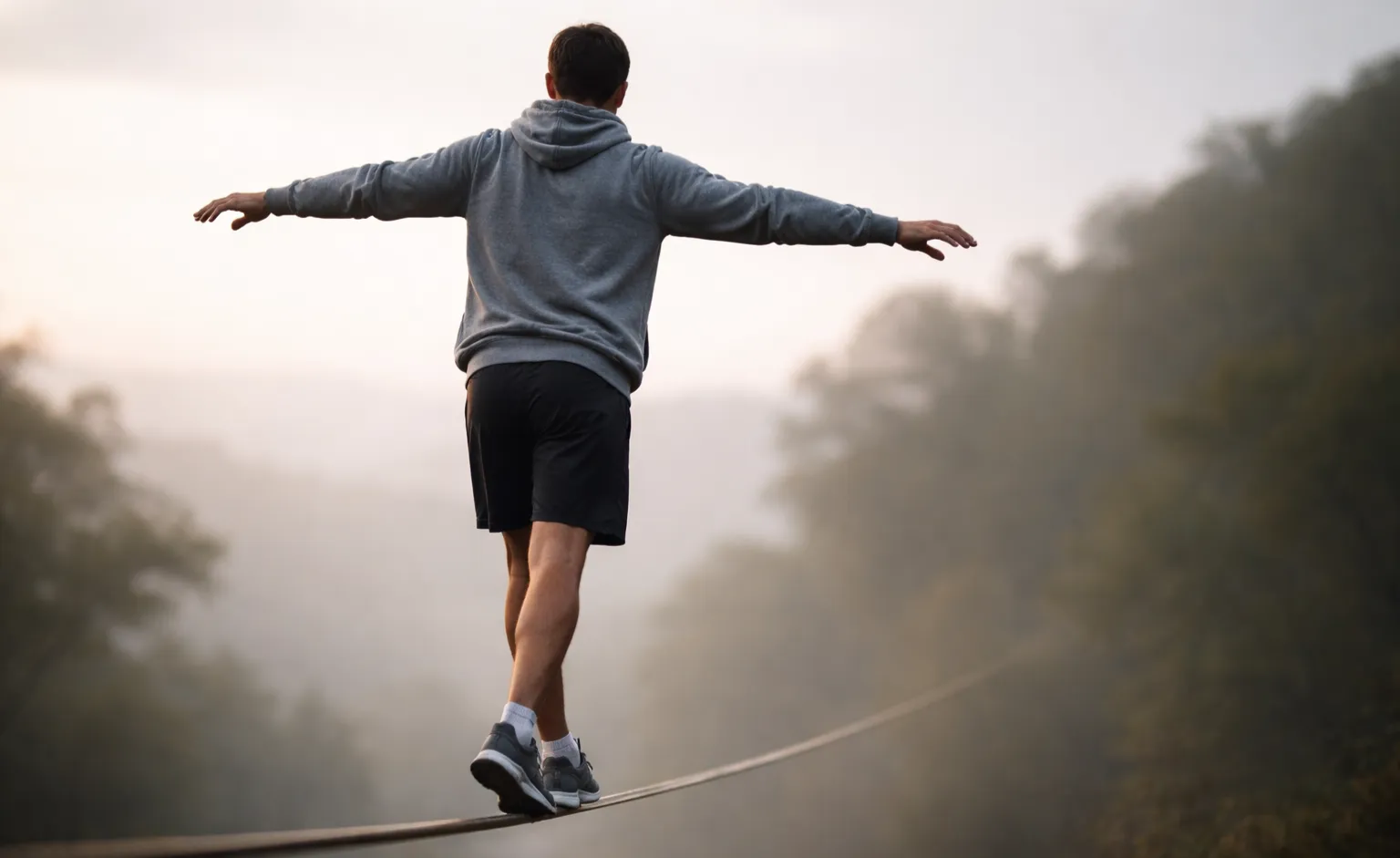 Balanceakt symbolisiert die Risiken hoher Limits