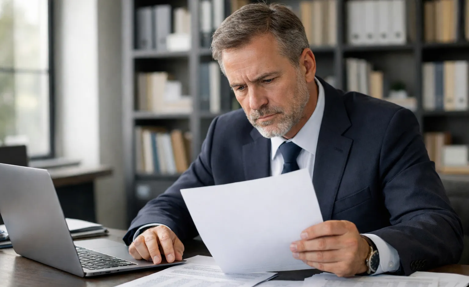 Steuerberater prüft Dokumente zur Krypto-Besteuerung